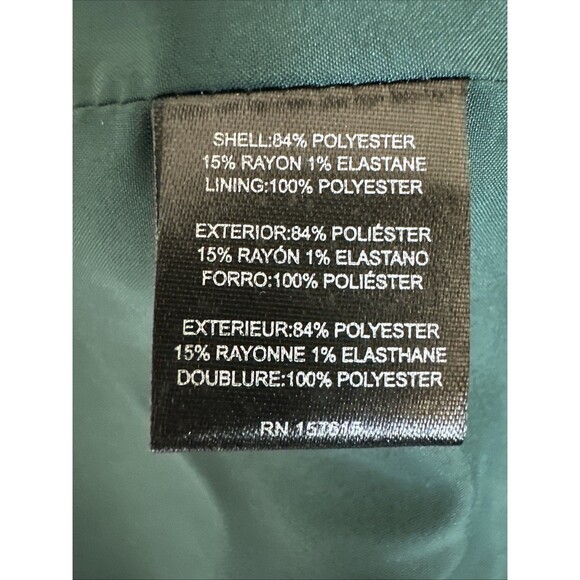 Tahari ASL Women's Peak-Lapel Woven Boyfriend Topper Blazer Jacket Dark Green 8 - Picture 11 of 11